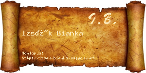 Izsák Bianka névjegykártya