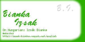 bianka izsak business card